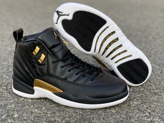 'Reptile' Black 12 Metallic Gold-White Air Retro AO6068-007 Jordan 0715